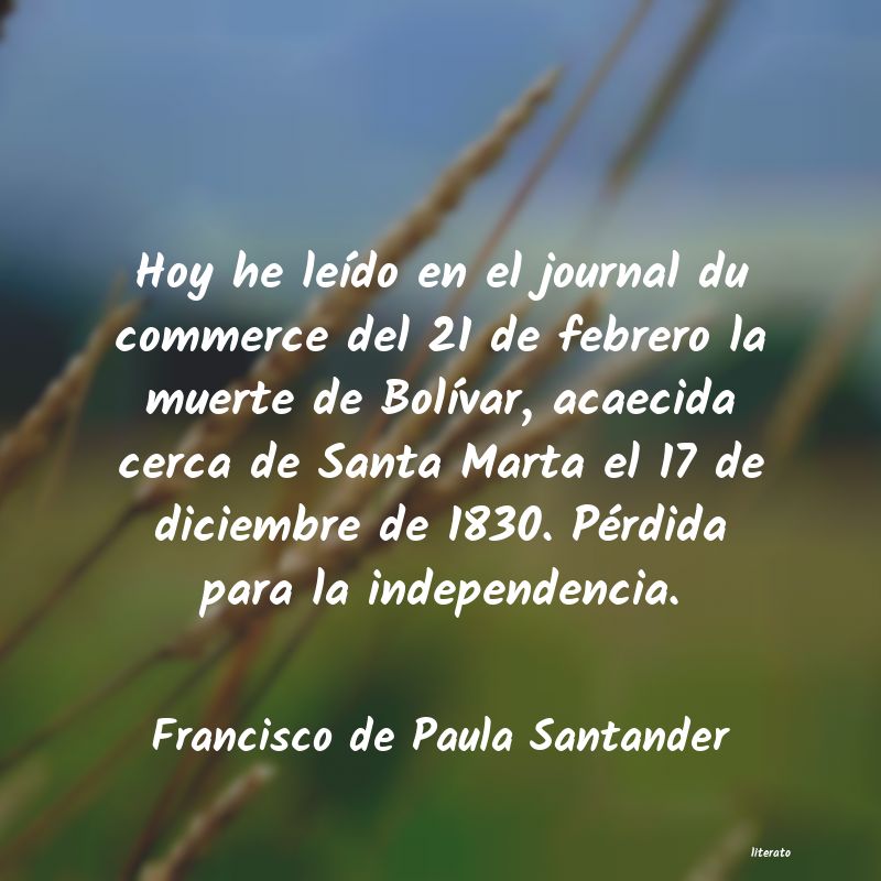 Frases de Francisco de Paula Santander