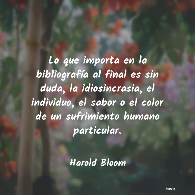 frases de Harold Bloom