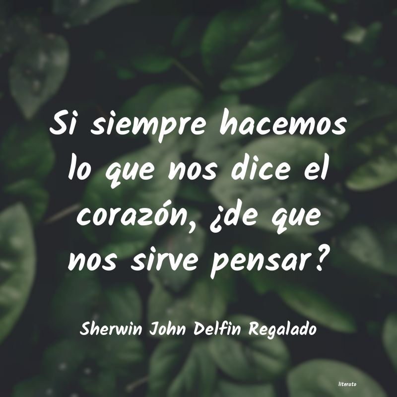 Frases de Sherwin John Delfin Regalado