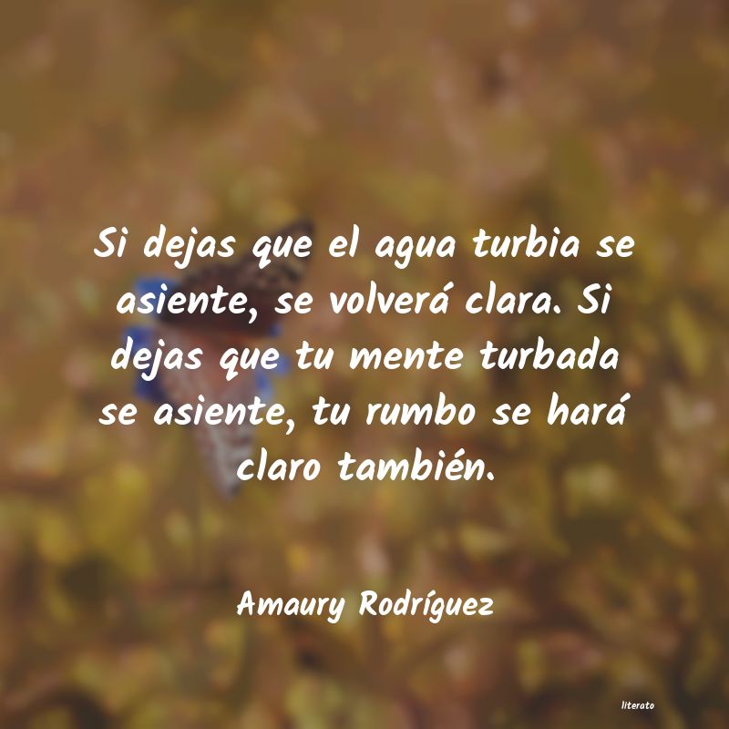 Amaury Rodríguez: Si dejas que el agua turbia se