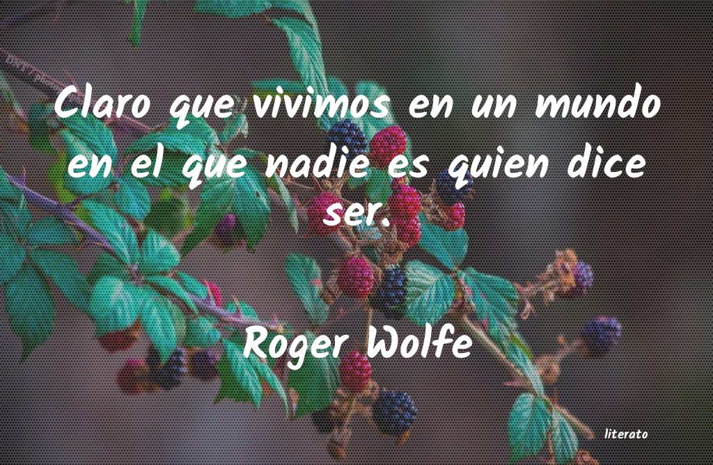 Frases de Roger Wolfe