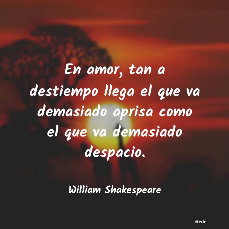 William Shakespeare no es amor