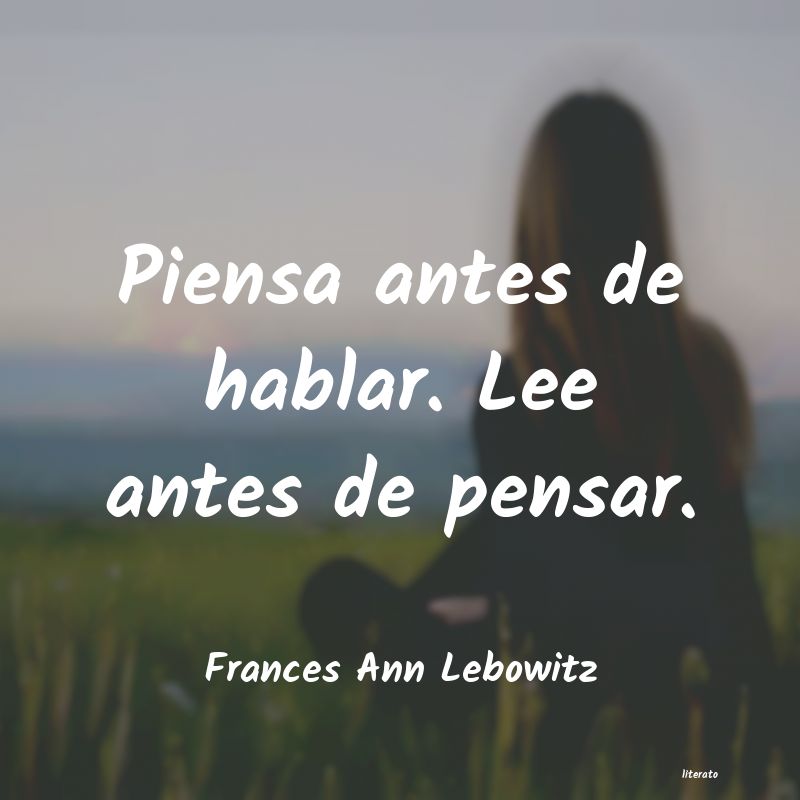frases de Frances Ann Lebowitz
