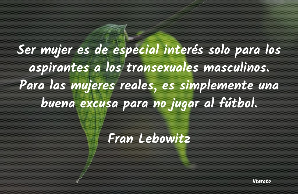 Frases de Fran Lebowitz