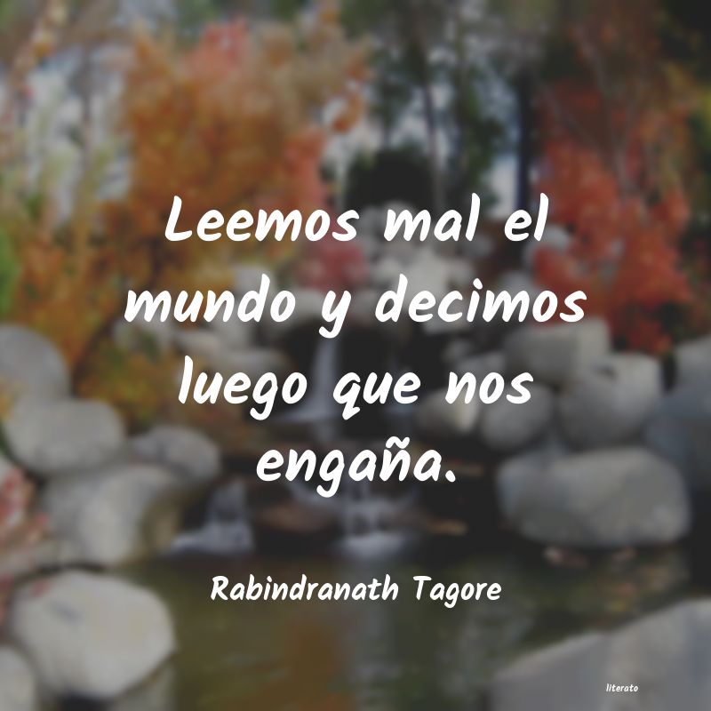 tagore leemos mal el mundo