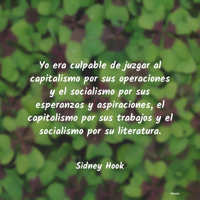 Sidney Hook: Yo era culpable de juzgar al c