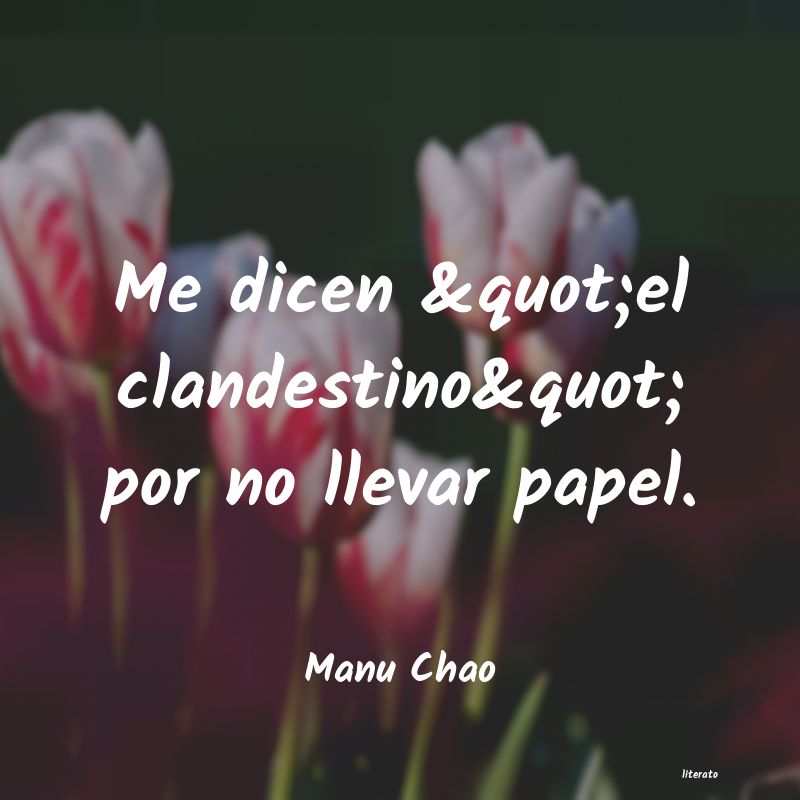 <ol class='breadcrumb' itemscope itemtype='http://schema.org/BreadcrumbList'>
<li itemprop='itemListElement'><a href='/autores/'>Autores</a></li>
<li itemprop='itemListElement'><a href='/autor/manu_chao/'>manu chao</a></li>
</ol>