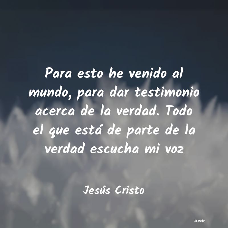 Jesús Cristo: Para esto he venido al mundo