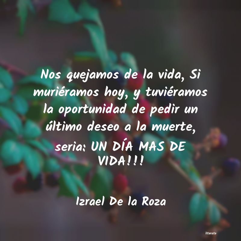 Frases de Izrael De la Roza