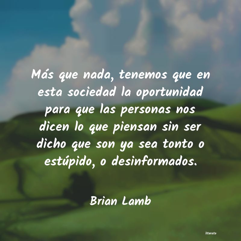 frases de Brian Lamb