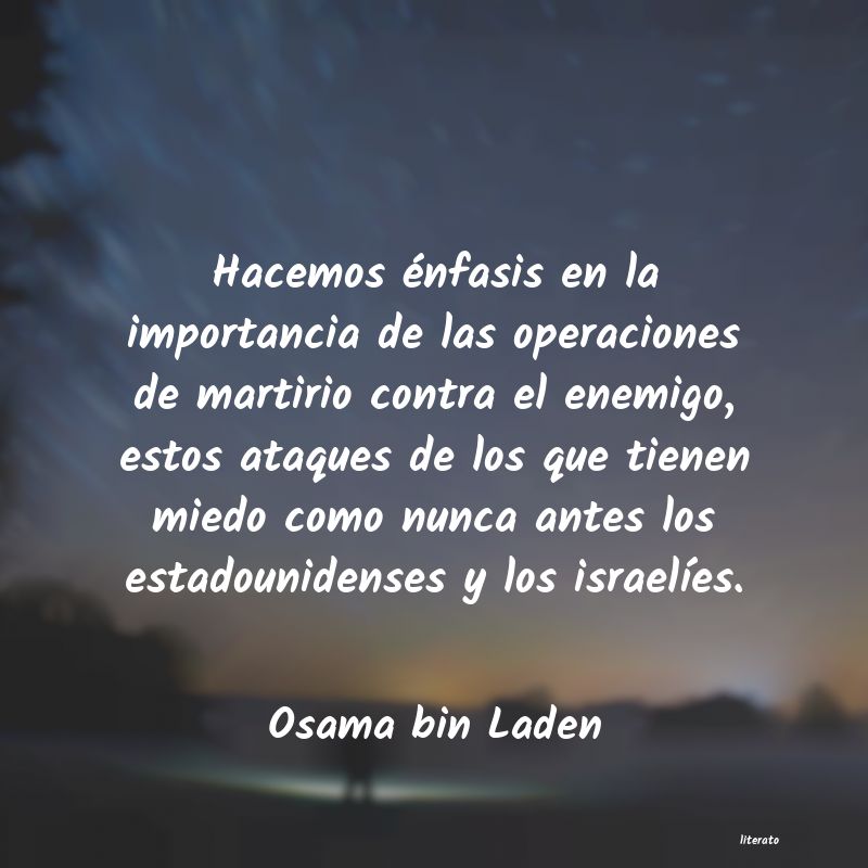 frases de Osama bin Laden
