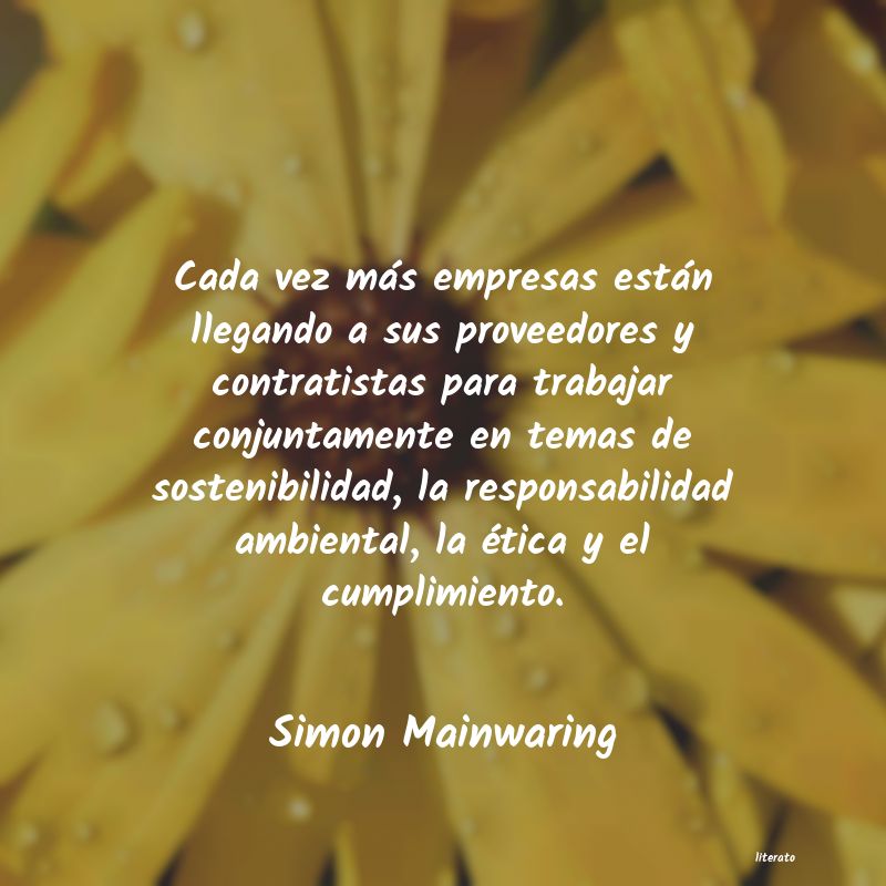 Frases de Simon Mainwaring