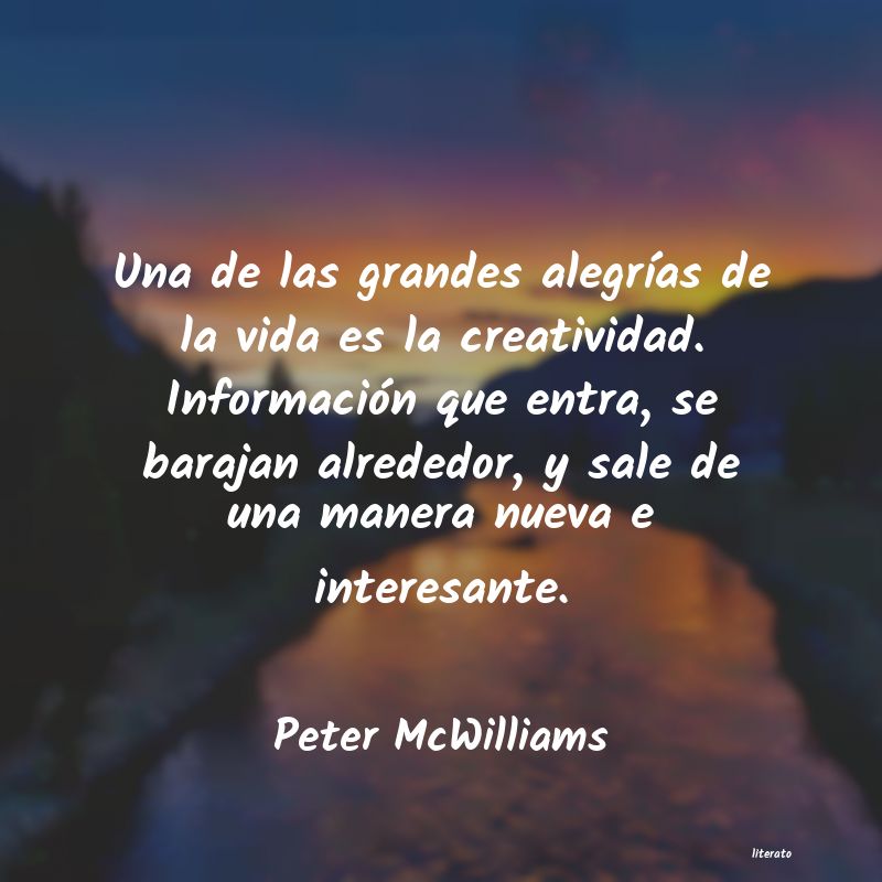 <ol class='breadcrumb' itemscope itemtype='http://schema.org/BreadcrumbList'>
<li itemprop='itemListElement'><a href='/autores/'>Autores</a></li>
<li itemprop='itemListElement'><a href='/autor/peter_mcwilliams/'>peter mcwilliams</a></li>
</ol>