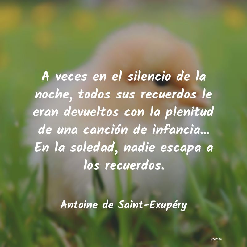 Frases de saint exupery el silencio - Literato