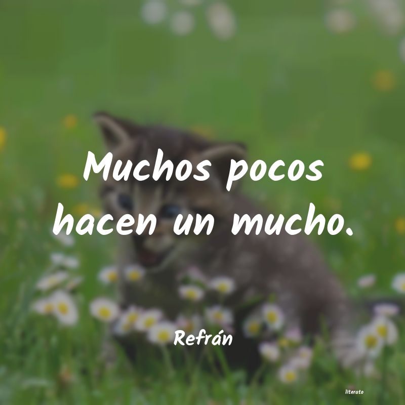 muchos pocos hacen un mucho