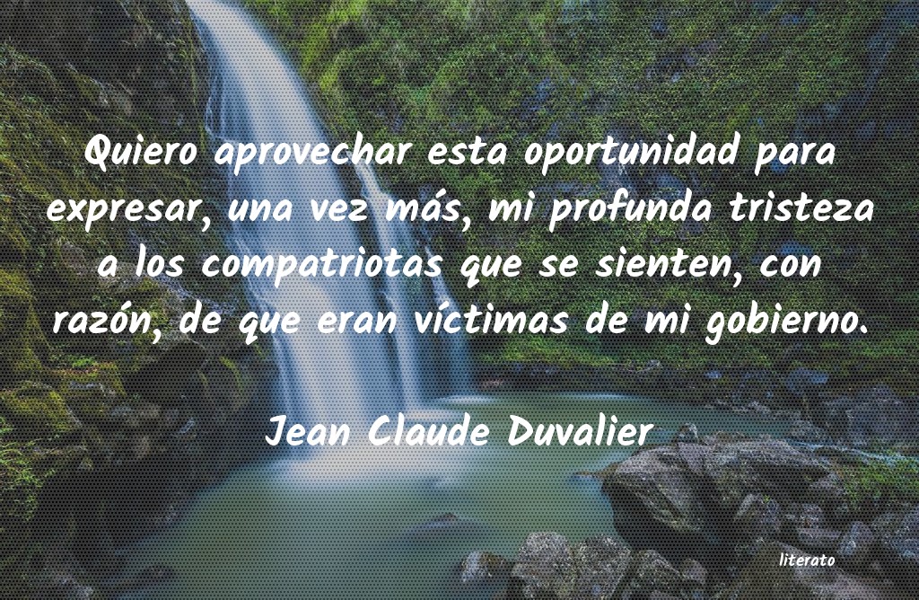 frases de Jean Claude Duvalier