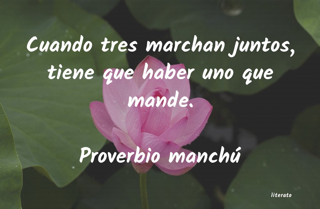 frases de Proverbio manchú