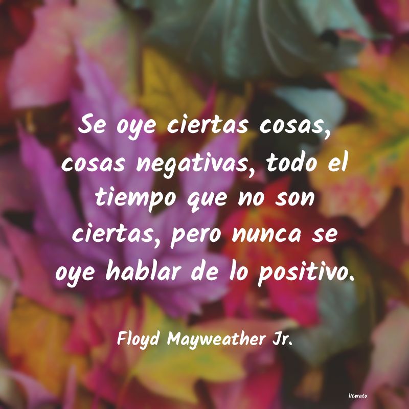 frases de Floyd Mayweather Jr.