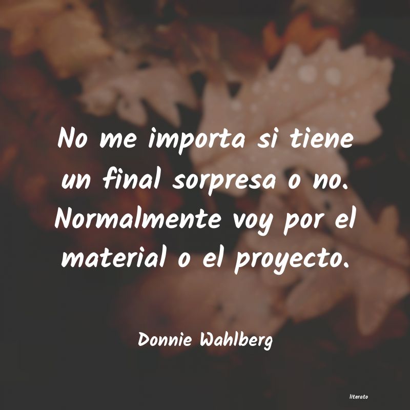 Frases de Donnie Wahlberg