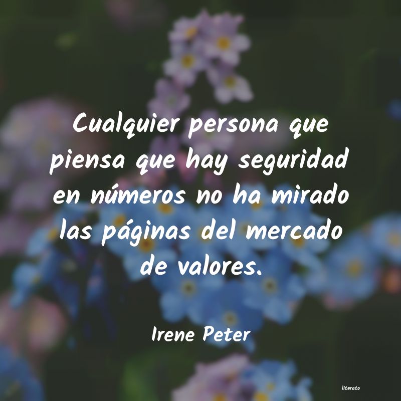 Frases de Irene Peter