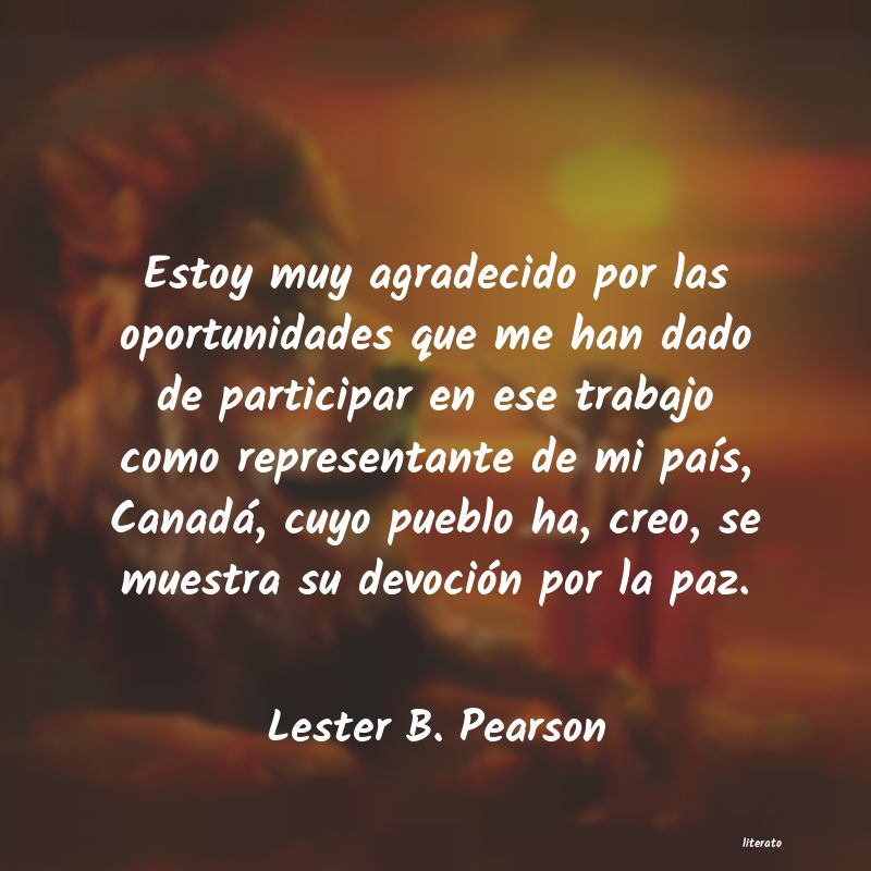 Frases de Lester B. Pearson