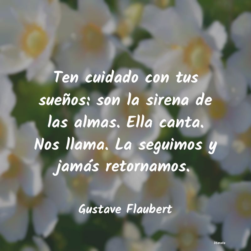 Gustave Flaubert: Ten cuidado con tus sueños: s