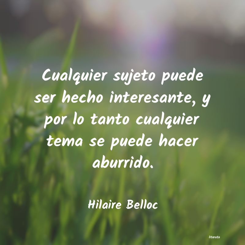 Frases de Hilaire Belloc