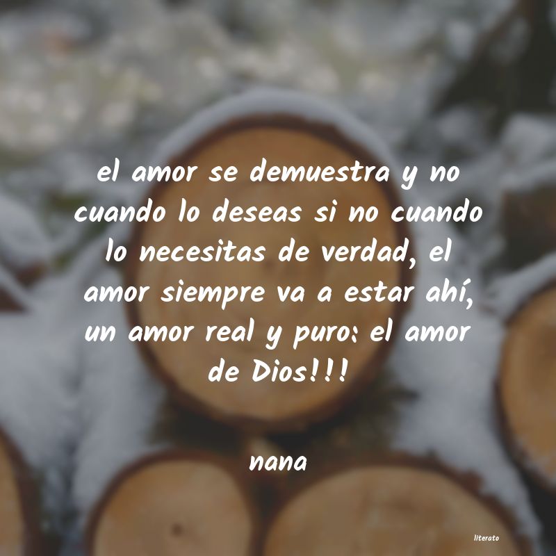 Nana: el amor se demuestra y no cuan