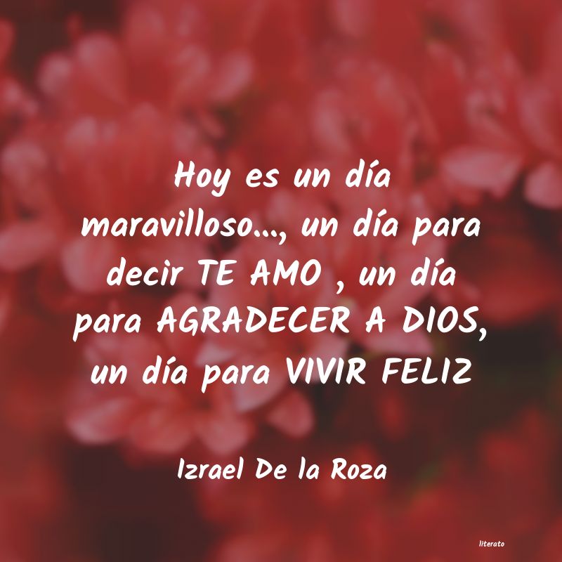 Frases de Izrael De la Roza