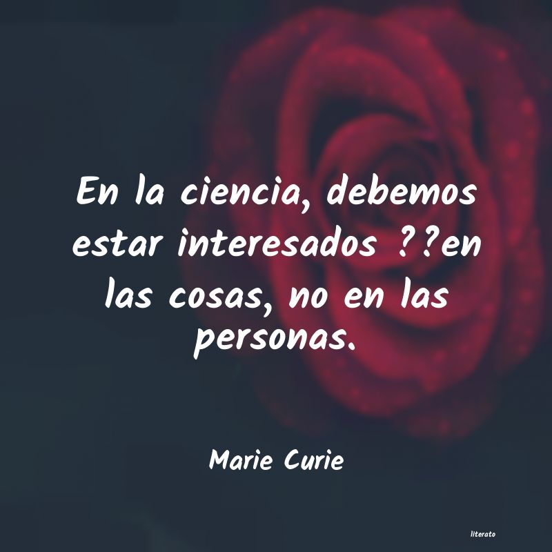 frases de Marie Curie