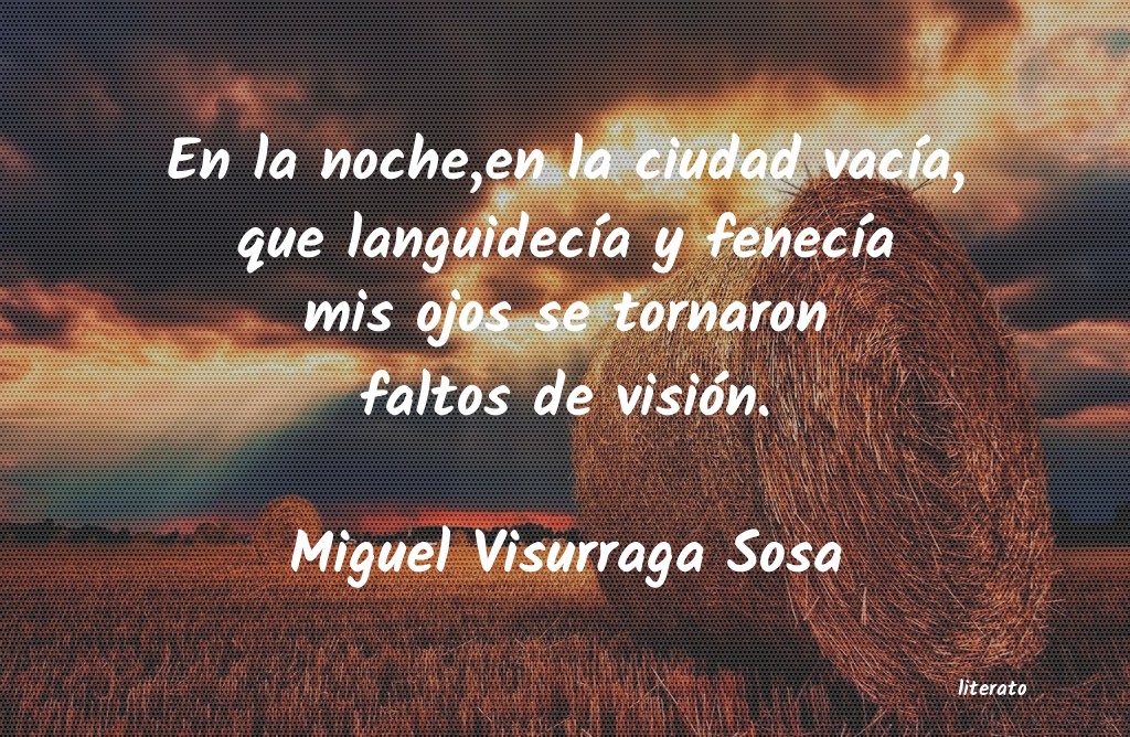 Miguel Visurraga Sosa: En la noche,en la ciudad vací