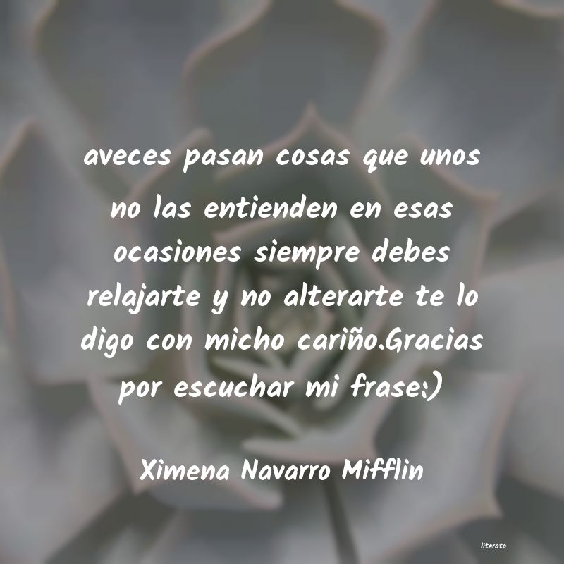Frases de Ximena Navarro Mifflin