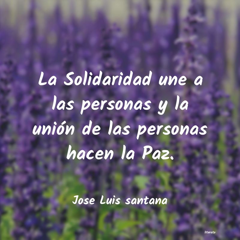 Jose Luis santana: La Solidaridad une a las perso