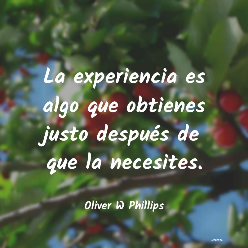 frases de Oliver W Phillips