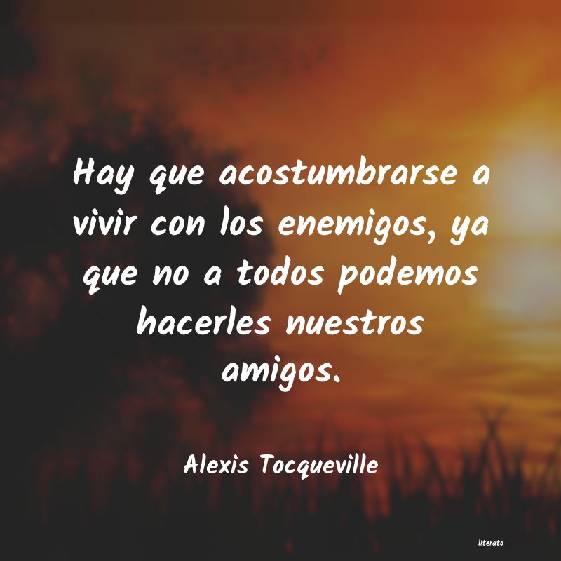 Alexis Tocqueville: Hay que acostumbrarse a vivir