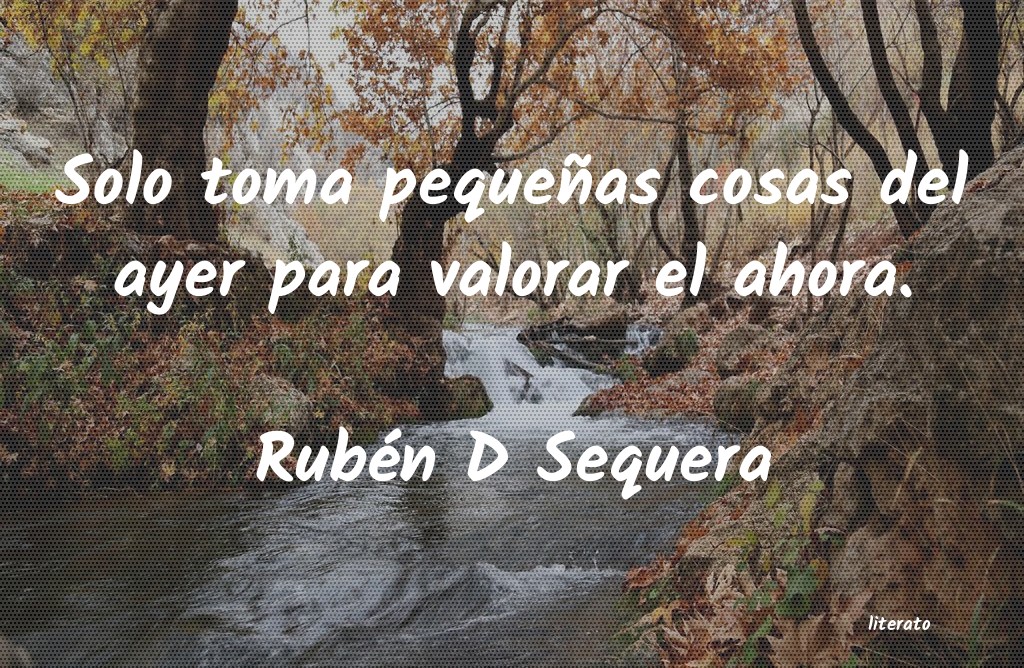 Rubén D Sequera: Solo toma pequeñas cosas del