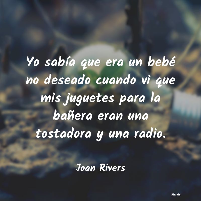 Joan Rivers: Yo sabía que era un bebé no