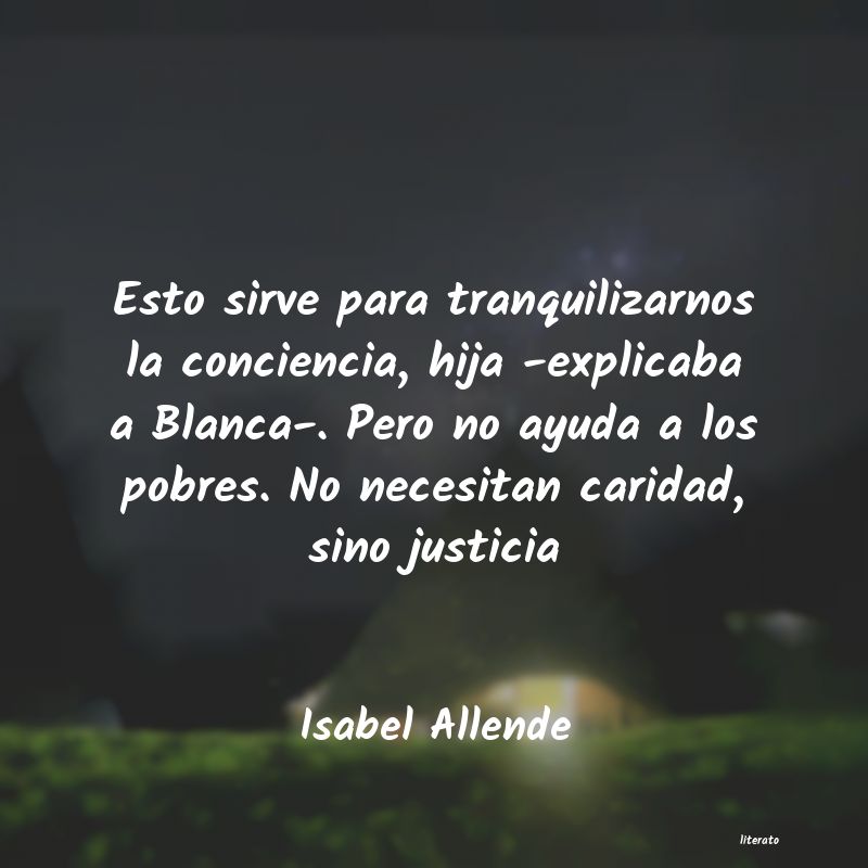 Isabel Allende: Esto sirve para tranquilizarno