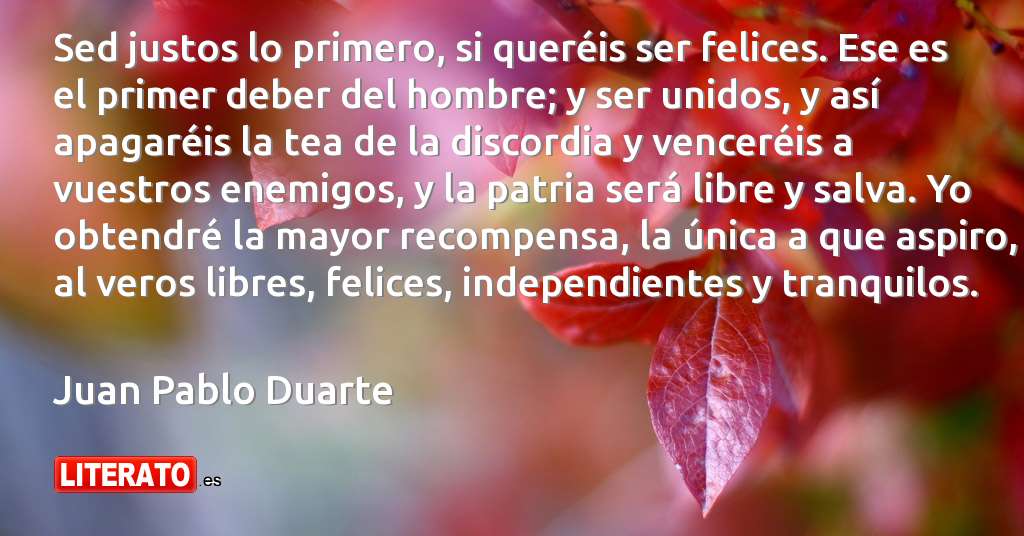 pensamientos de juan pablo duarte