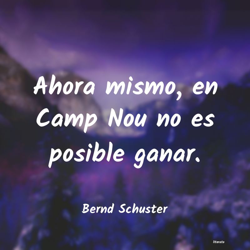 frases de Bernd Schuster