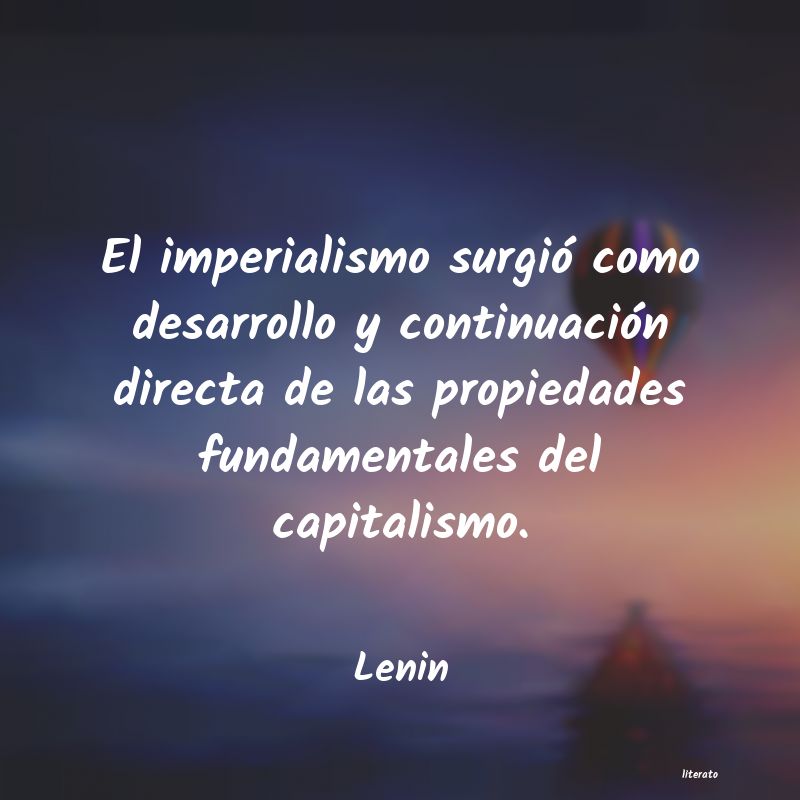 Lenin: El imperialismo surgió como d