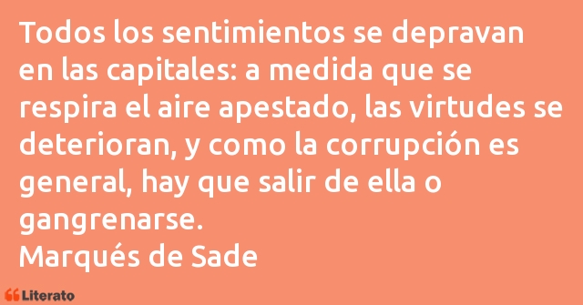 Frases de Marqués de Sade