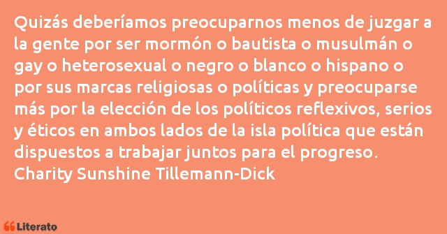 Frases de Charity Sunshine Tillemann-Dick