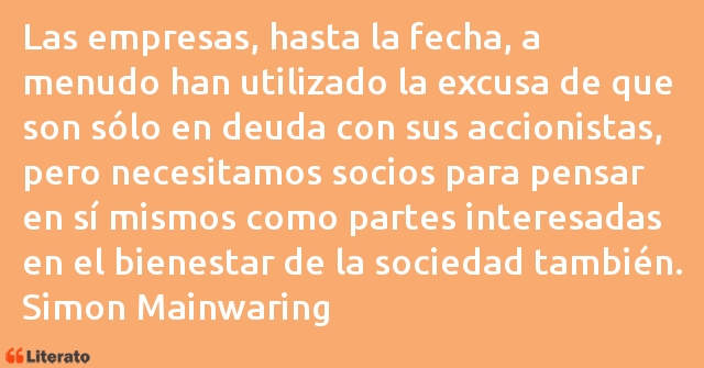 Frases de Simon Mainwaring