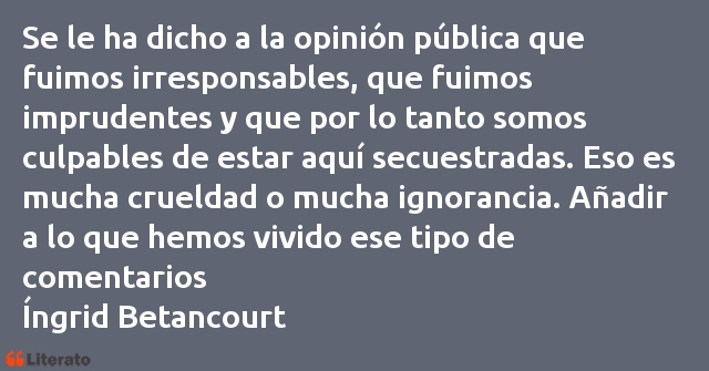 Frases de Íngrid Betancourt