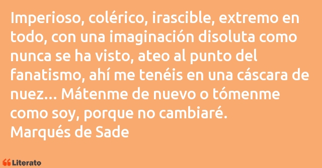 Frases de Marqués de Sade