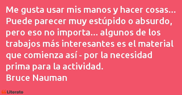 Frases de Bruce Nauman