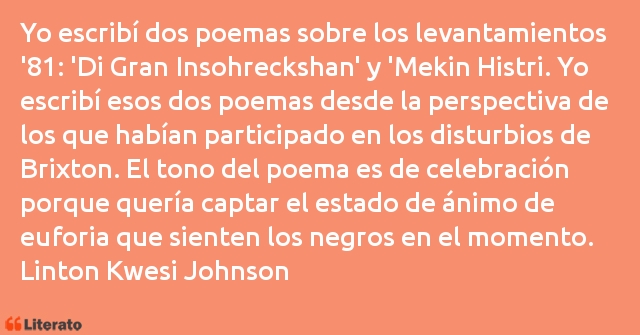 Frases de Linton Kwesi Johnson