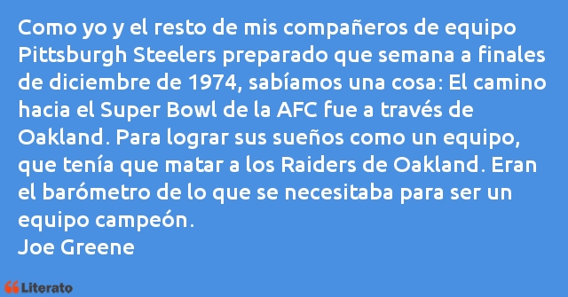 Frases de Joe Greene