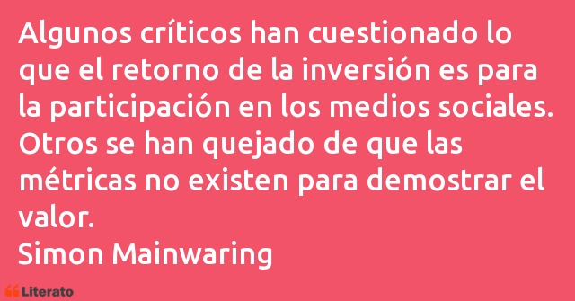 Frases de Simon Mainwaring